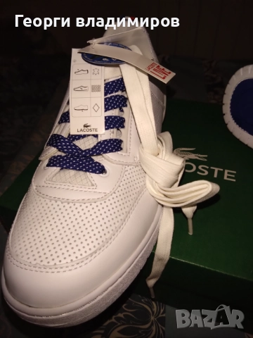 Lacoste оригинални мъжки маратонки естествени материали фина естествена кожа , снимка 6 - Маратонки - 52578130