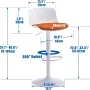 Висококачествени бар столове с регулируема височина, к-т от 2бр EUYY102-KS-1909WH-OR, снимка 6