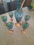 Комплект 6 Чаши и гарафа от Италия ръчно рисувани , снимка 6