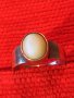 СКЪПОЦЕНЕН РЕТРО АРТ ДЕКО СРЕБЪРЕН ПРЪСТЕН СРЕБРО 925 / 950 с ШЛИФОВАН ЛУНЕН КАМЪК 29699, снимка 1