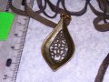 КРАСИВ ВИНТИДЖ - АРТ АЖУРЕН МЕДАЛЬОН МЕСИНГ с ШНУРЧЕ от ВЕЛУР 21461, снимка 10