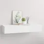 vidaXL Стенен рафт с чекмедже, бял, 60x23,5x10 см, МДФ, снимка 2