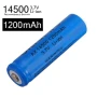 Акумулаторна литиевойонна батерия 14500 1200mAh 3.7V презареждаща се за фенри прожектори лазери, снимка 2