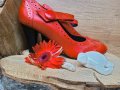 Изисканост към облеклото Ви с дамски обувки,изработени от естествена кожа в актуален червен цвят, снимка 8