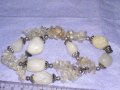 КРАСИВА СКЪПОЦЕННА ОГЪРЛИЦА от НАТУРАЛЕН МЛЕЧЕН КВАРЦ и ПЛАНИНСКИ КРИСТАЛ и МЕТАЛ 38863, снимка 6