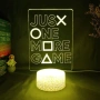 Геймърска 3D лампа "Just One More Game" – LED декорация за геймъри, снимка 2