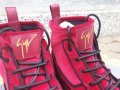 GIUSEPPE ZANOTTI Red Velvet High Top Sneakers Мъжки Велурени Кецове size 41, снимка 8