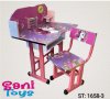Детски чин и стол с картинки, снимка 1 - Бюра - 41757697