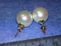 ПРЕКРАСНИ ПЕРЛЕНИ СРЕБЪРНИ ОБЕЦИ СРЕБРО 925 с ГОЛЯМА ИСТИНСКА КУЛТИВИРАНА ЯПОНСКА ПЕРЛА 43762, снимка 9