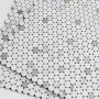 M MOFIT Метални самозалепващи мозаечни плочки за стена (5 листа, бял мрамор)