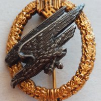 WW2-Немски знак парашутист Вермахт/злато сребро/, снимка 1 - Колекции - 41746052