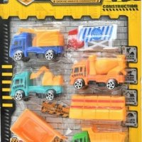 сет цветни Камион Кран Багер Багери пластмасови фигурки играчки строителни машини