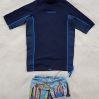 Тениска за плаж UPF50+ размер 8-10 години с подарък бански, снимка 10 - Детско бельо и бански  - 41814246
