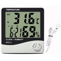 HTC-2 Термометър за вътрешна температура, влагомер, часовник, Метеостанция , снимка 3 - Друга електроника - 34658150