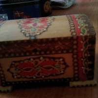 Българска дървена кутия за бижута сувенир, снимка 1 - Антикварни и старинни предмети - 36347929