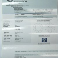 Сертифициран Диамант IGI 0,50 карата D/VVS Шлиф Брилянт GIA, снимка 2 - Други - 41711105