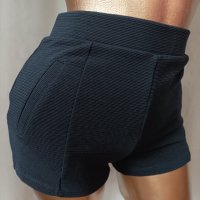 Pimkie S/M Черни панталонки рипс, снимка 2 - Къси панталони и бермуди - 41240738