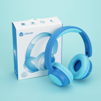 Безжични детски слушалки с микрофон iClever BTH22 Bluetooth 5.4, 74/85 dBA, сини, снимка 9 - Bluetooth слушалки - 44827428
