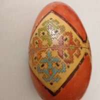 19 век дървено руско яйце ръчно рисувано, снимка 1 - Колекции - 42447513