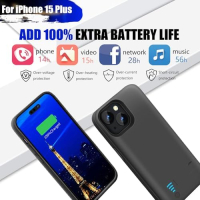 Нов Защитен Калъф с Батерия за iPhone 15 Plus, 6000mAh, Стилен Дизайн, снимка 3 - Калъфи, кейсове - 44527535