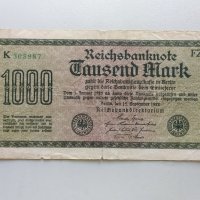 1000 марки 1922 Германия, снимка 1 - Нумизматика и бонистика - 40716745