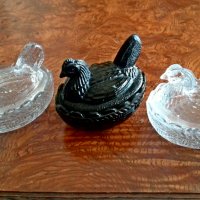 Стъклени и керамични мини кокошки, снимка 7 - Антикварни и старинни предмети - 35696403