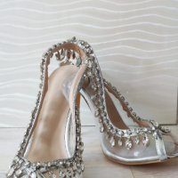 Дамски сандали с кристали , снимка 10 - Дамски елегантни обувки - 41973433