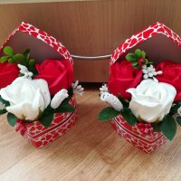 Сърца с ароматни съпунени рози , снимка 13 - Изкуствени цветя - 35643517