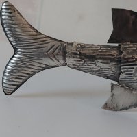 Сребърна авторска фигура-риба/сребро 900/, снимка 3 - Антикварни и старинни предмети - 40050915