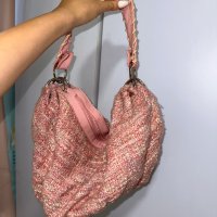 Розова платнена чанта, снимка 1 - Чанти - 41836416