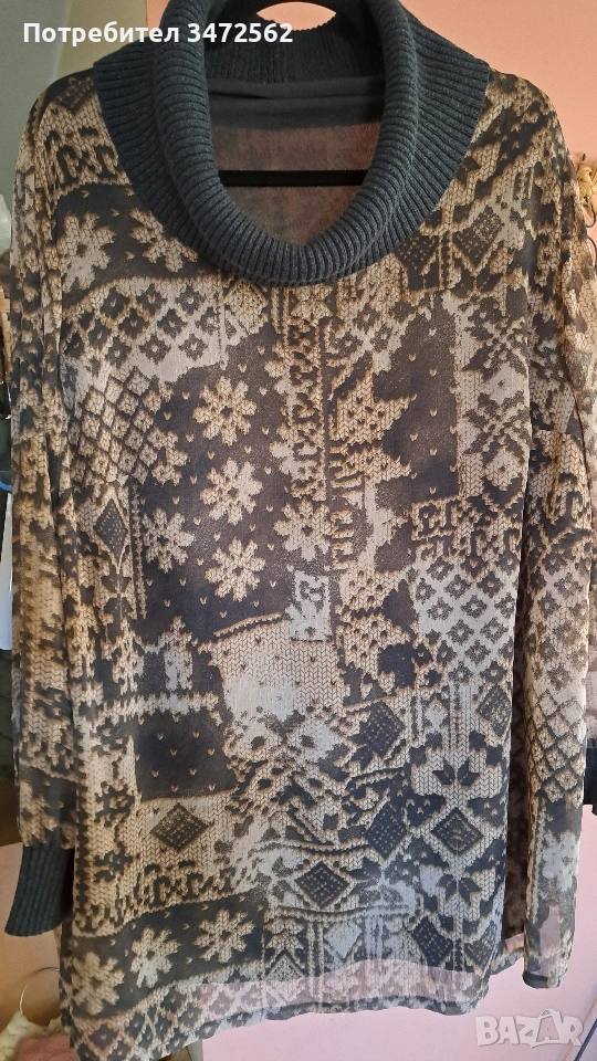 Дамска туника-зимен принт XXL, снимка 1