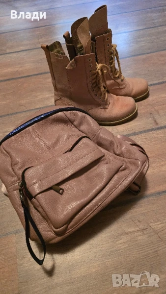Дамска раница и боти от естествена кожа!, снимка 1