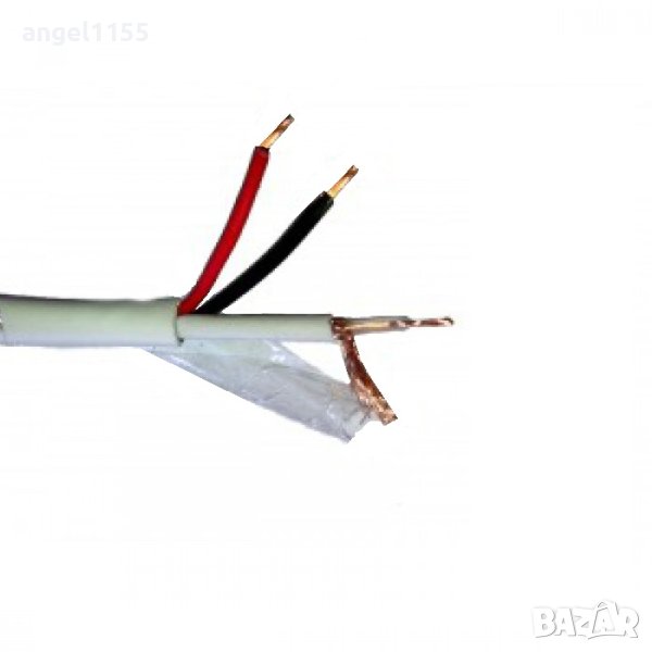 Комбиниран кабел 100 метра за видеонаблюдение за охранителни камери RG59 + 2x0,50mm, снимка 1