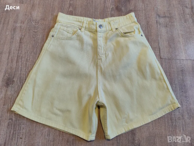 дънкови панталонки с висока талия, снимка 1