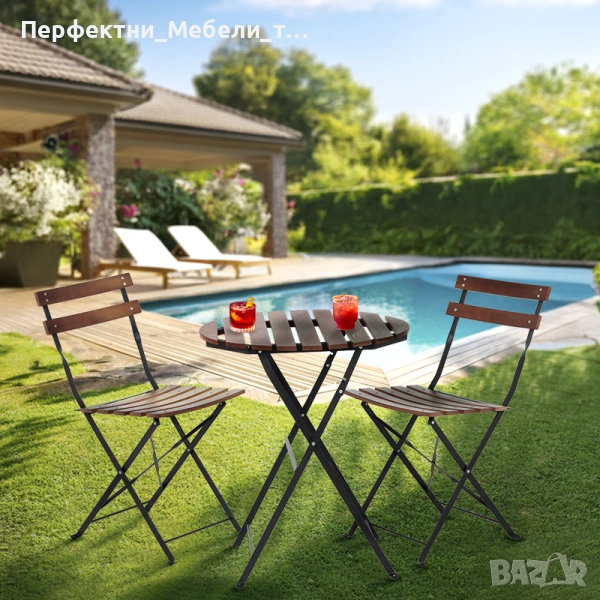 Сгъваем компактен модел маса за тясна тераса,балкон,градина,заведение,улично заведение/кафене, снимка 1