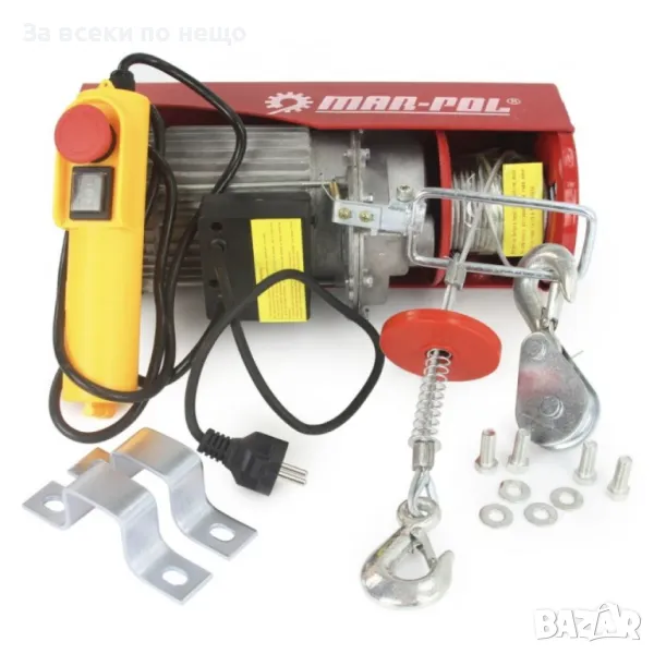 Електрическа въжена лебедка 400 / 800 кг 12 м 1300W Mar-Pol, снимка 1