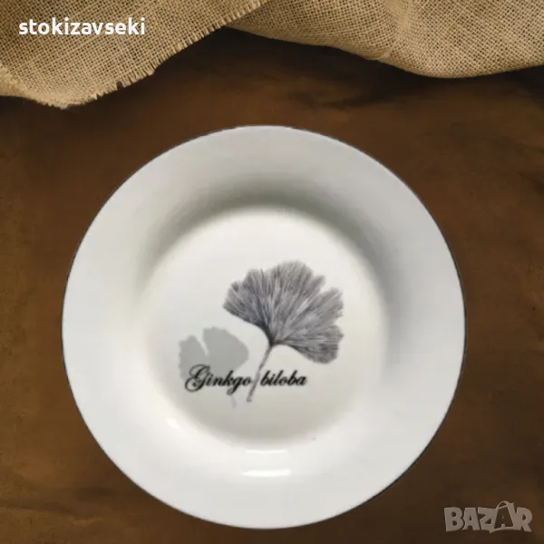 Керамична чиния Ginkgo Biloba, снимка 1
