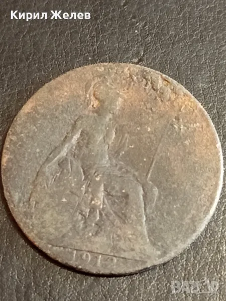 Стара монета 1 пени 1912г. Англия Крал Джордж пети 25219, снимка 1