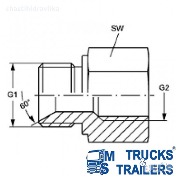 Адаптер нипел-муфа ¾” - 1”, снимка 1