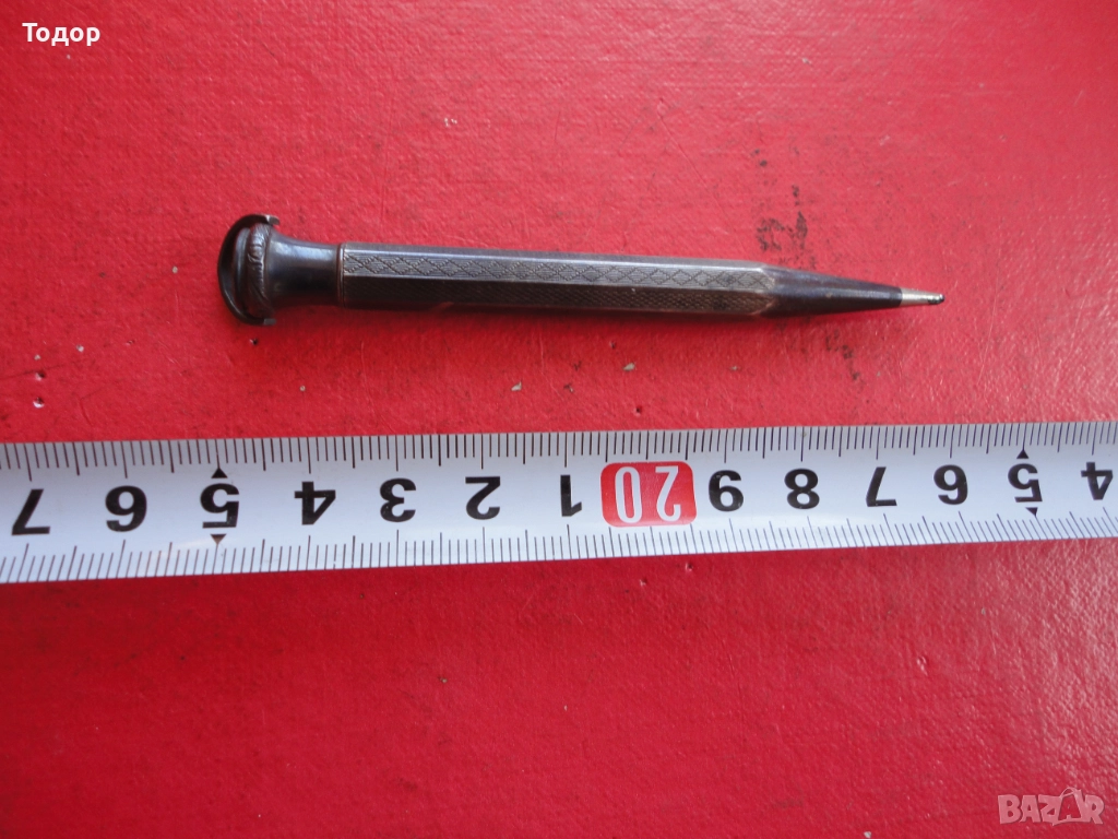 Уникален сребърен молив с емайл Art Nouveau 800, снимка 1