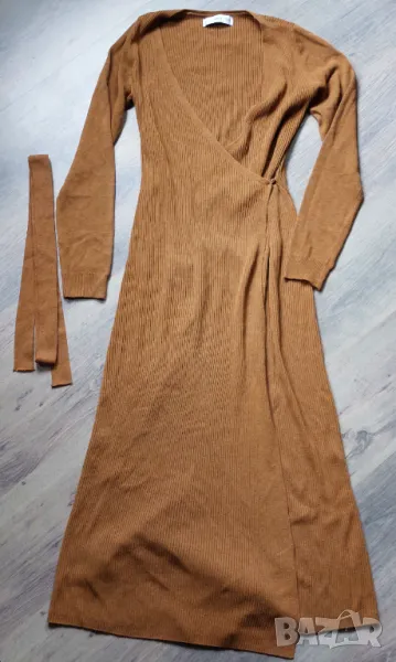 MANGO дълга плетена рокля тип Hug Me с 3/4 дължина (отлично състояние), снимка 1