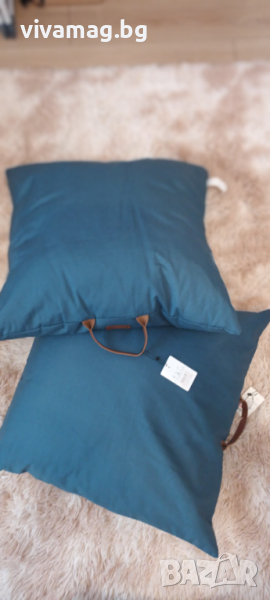 Възглавници 65х65см, цвят син дънков, кучешко легло или за диван, снимка 1