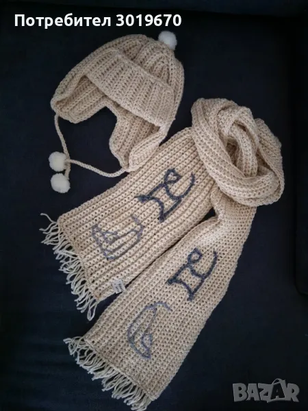 комплект шапка и шал, снимка 1