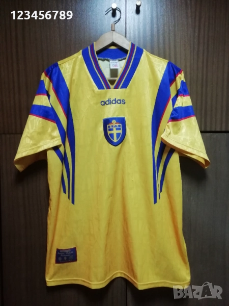 Швеция 1996/1997 оригинална футболна тениска фланелка Adidas Sweden Vintage ретро екип , снимка 1