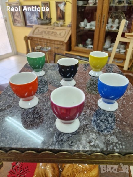 Прекрасен антикварен полски порцеланов комплект поставки за яйца , снимка 1