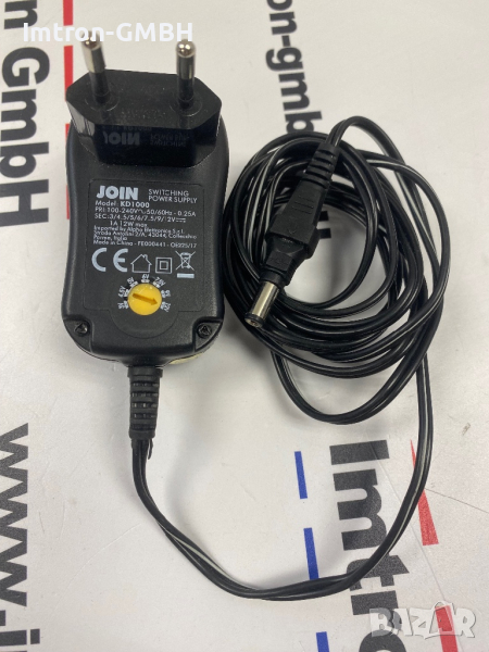 Захранване АДАПТЕР РЕГУЛИРУЕМ JOIN KD1000  3 - 12V 1A, снимка 1