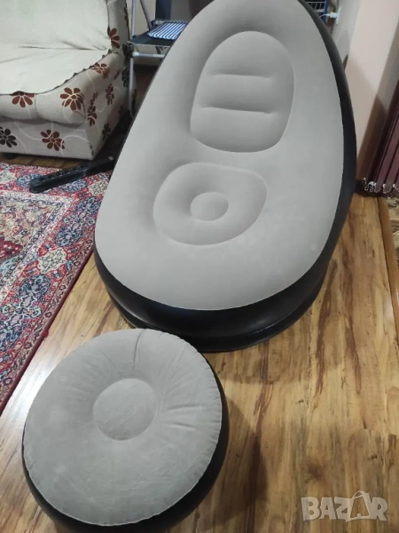 Преносимо надуваемо кресло и табуретка , снимка 1
