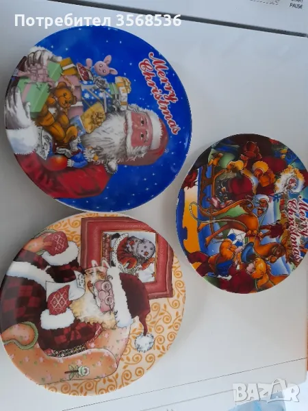 Коледни чаши и чинии, снимка 1