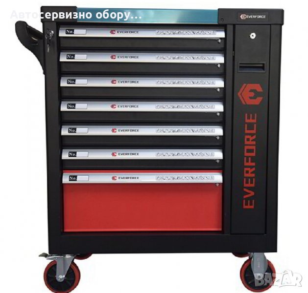 Нов Професионален Шкаф с инструменти EVERFORCE със 7 чекмеджета и отделение за закачане на инструмен, снимка 1