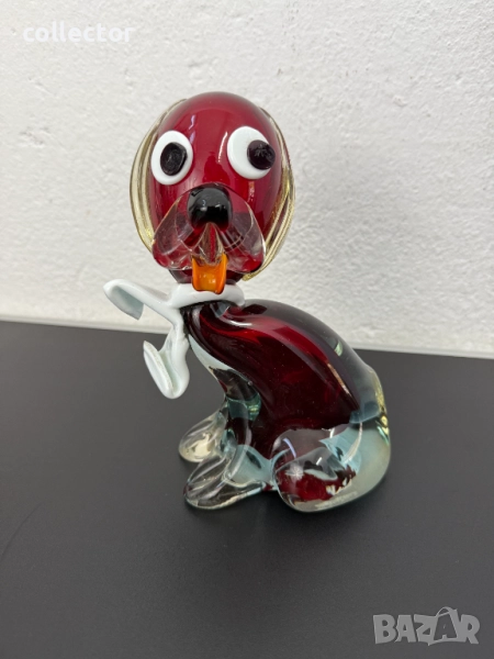 Стъклена фигура на куче / Мурано. №7504, снимка 1